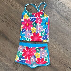 Boden Girls Floral Tankini Set - Pink, Blue, Yellow, Purple